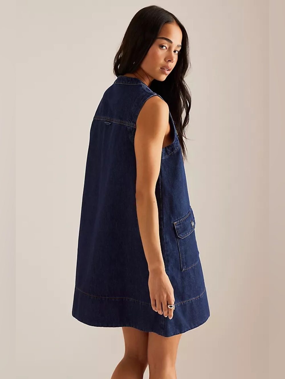 Anthropologie ALIGNE Luella Denim Shift Dress Women’s 12 - 100% cotton - Picture 3 of 11